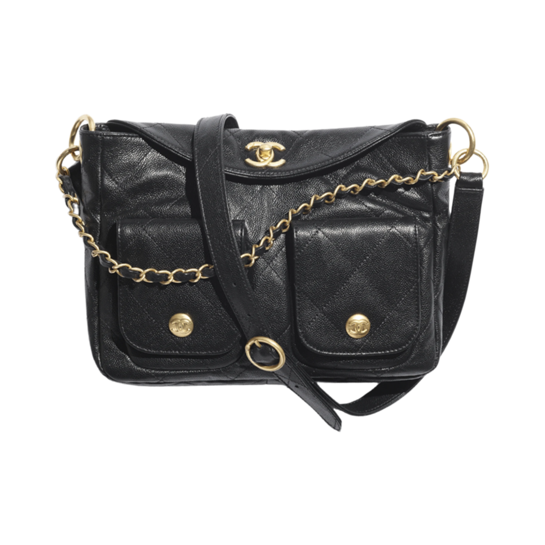 샤넬 호보 핸드백 그레인드 카프스킨 골드 메탈 블랙 Chanel KREAM