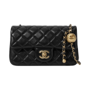 Chanel Flap Bag Lambskin & Gold Black
