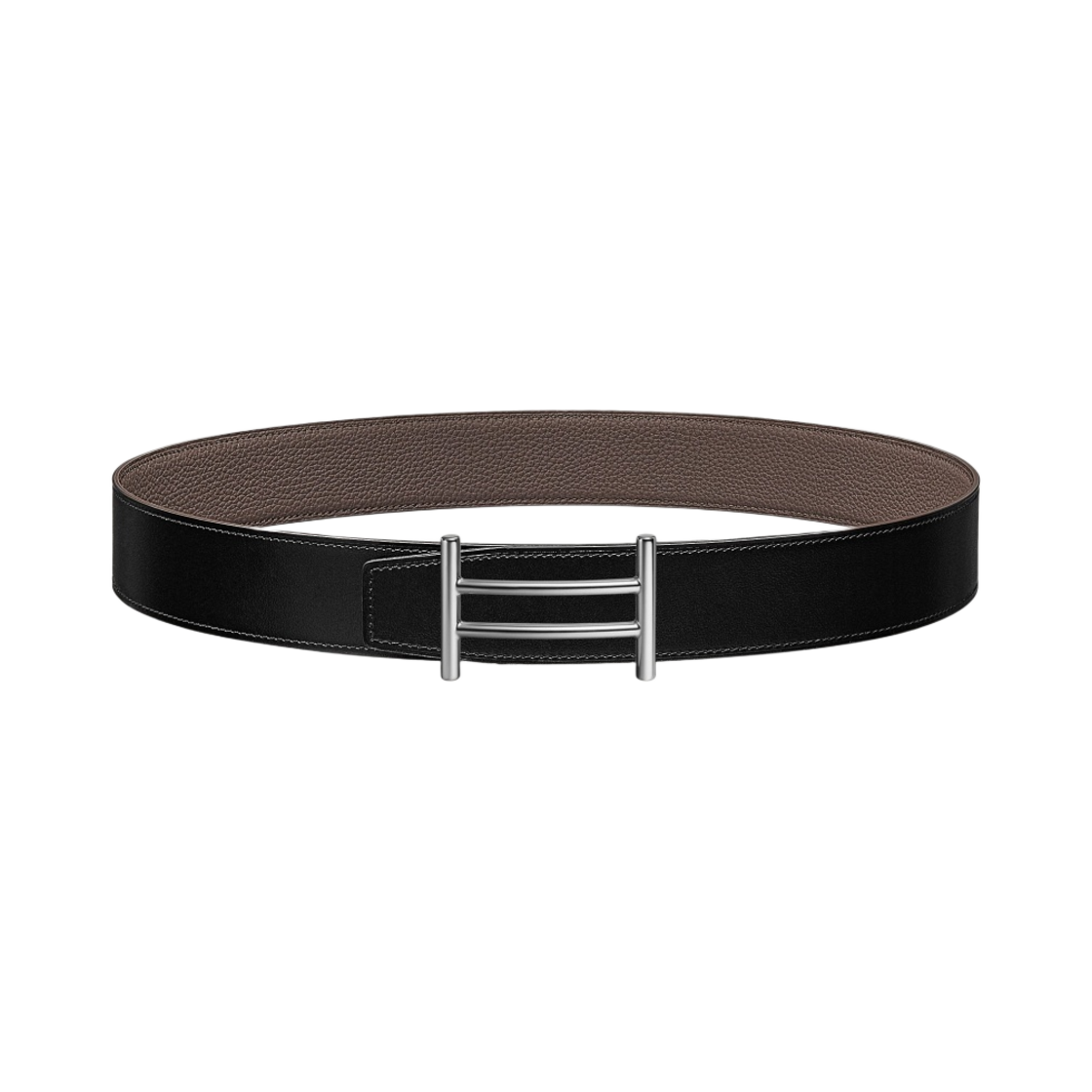 에르메스 라이더 벨트 버클 & 리버서블 가죽 스트랩 38mm & 실버 누아 에땅(Hermes Rider Belt Buckle & Reversible Leather Strap 38mm & Silver Noir Etain) - 1