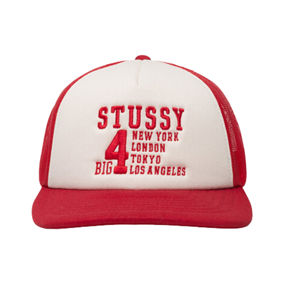 1311147 Stussy Trucker Big 4 Snapback Red