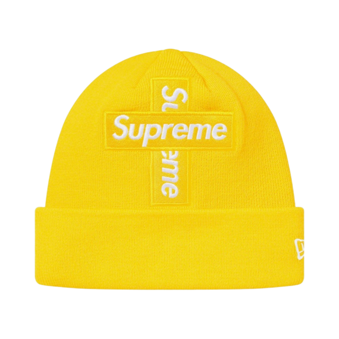 슈프림 뉴에라 크로스 박스로고 비니 레몬 - 20FW(Supreme New Era Cross Box Logo Beanie Lemon - 20FW) - 1