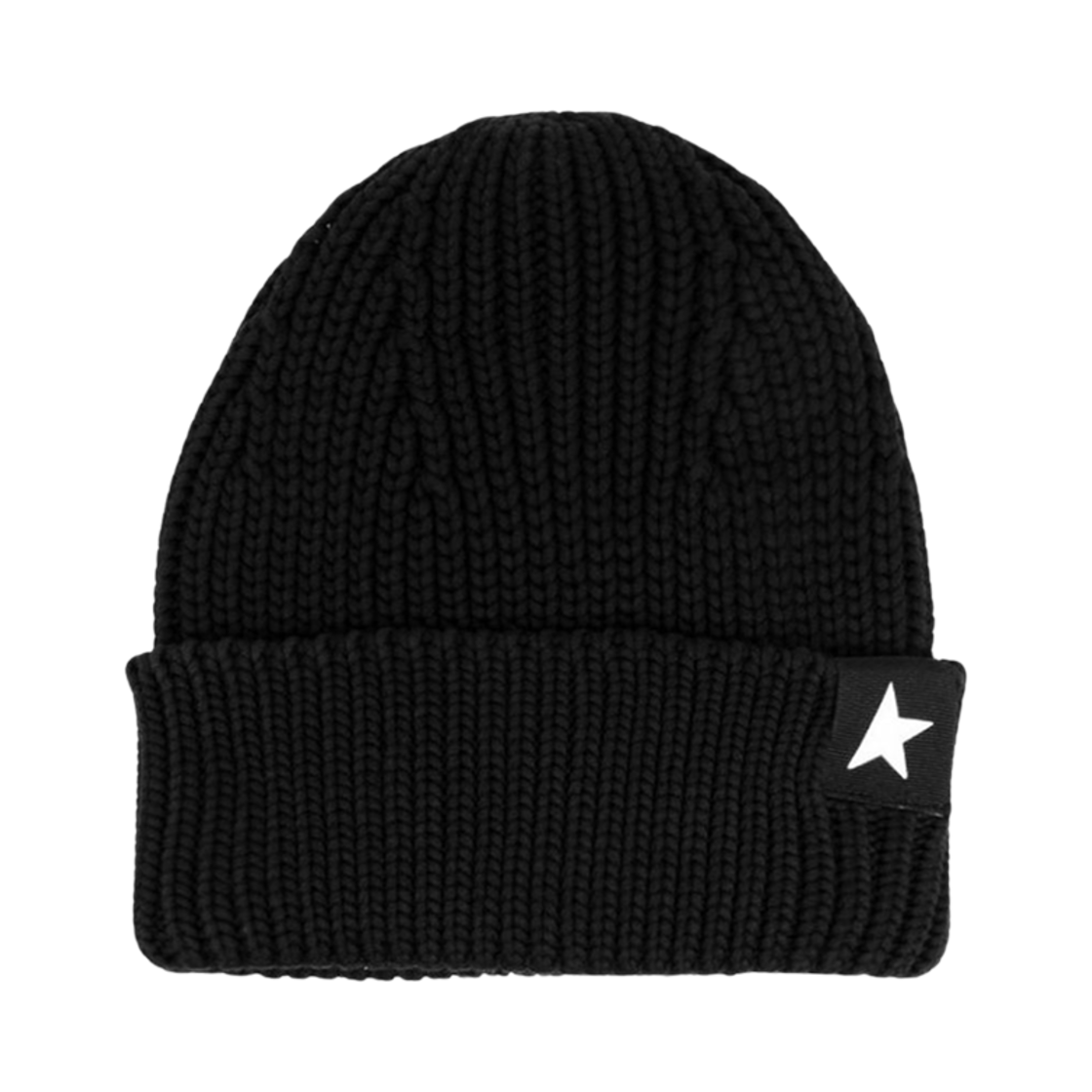 GUP01035-P000599-90100 Golden Goose Star Logo Beanie Black