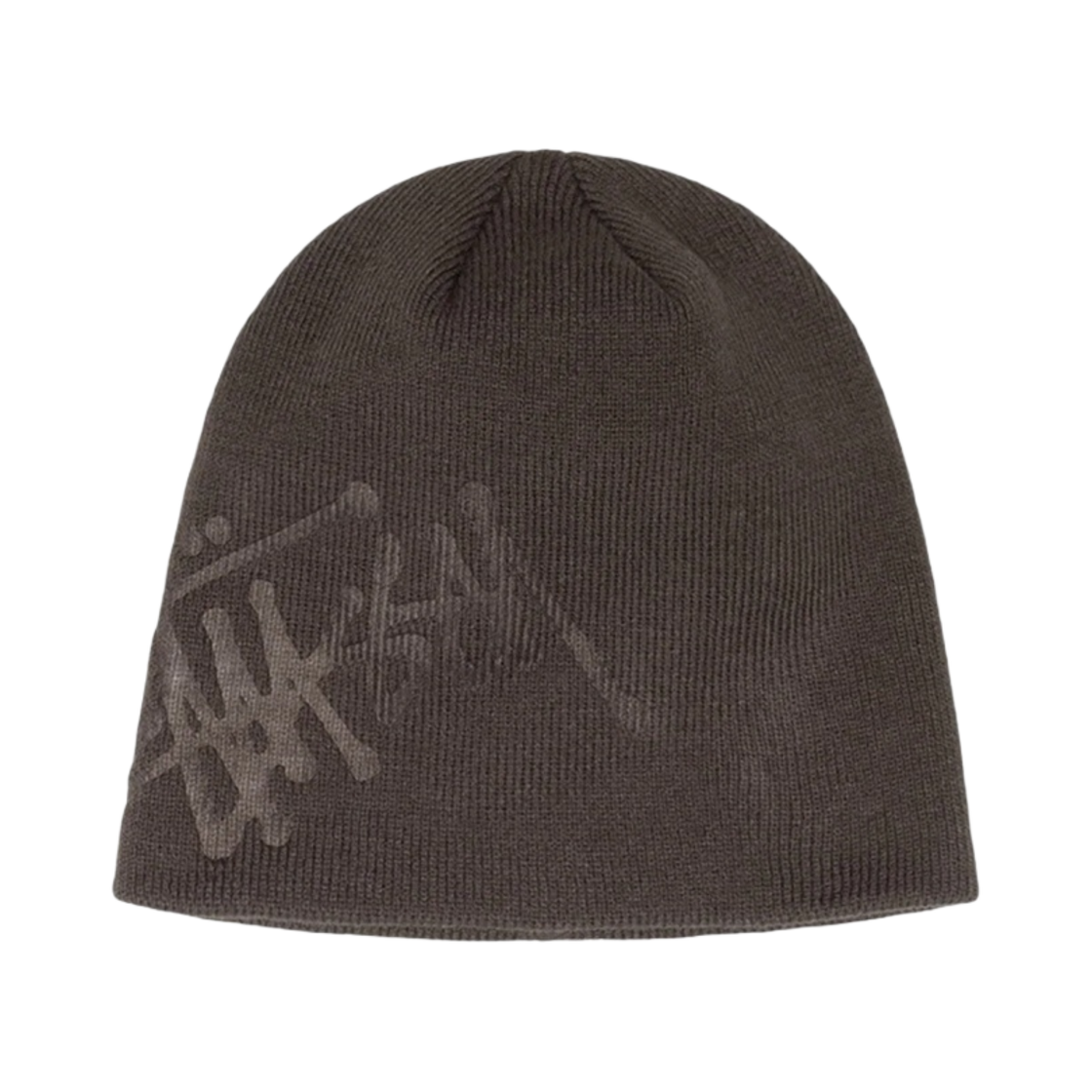 스투시 디보스드 스탁 로고 비니 브라운