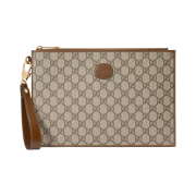 Gucci Pouch with Interlocking G Beige Ebony