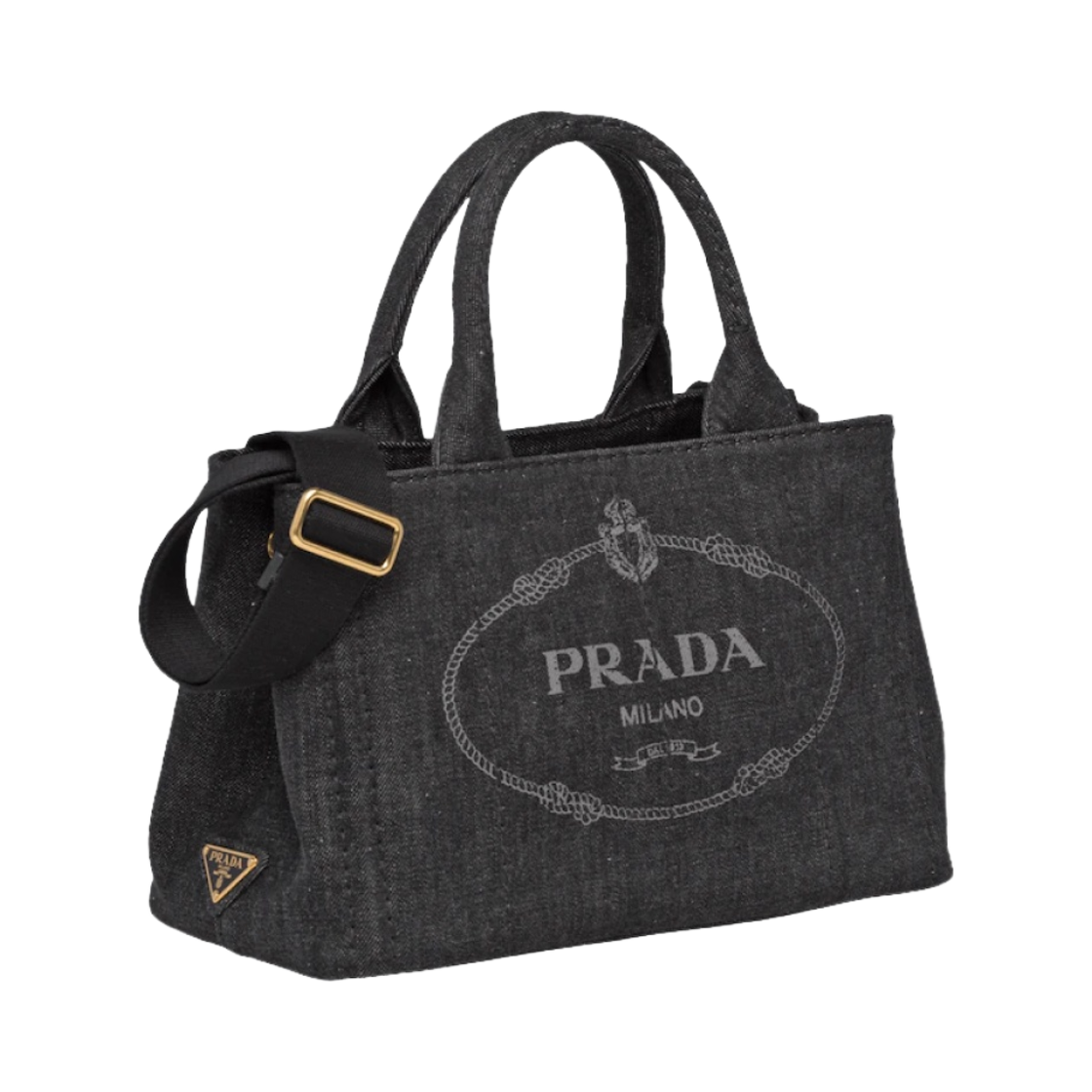 프라다 데님 토트백 블랙(Prada Denim Tote Bag Black) - 2