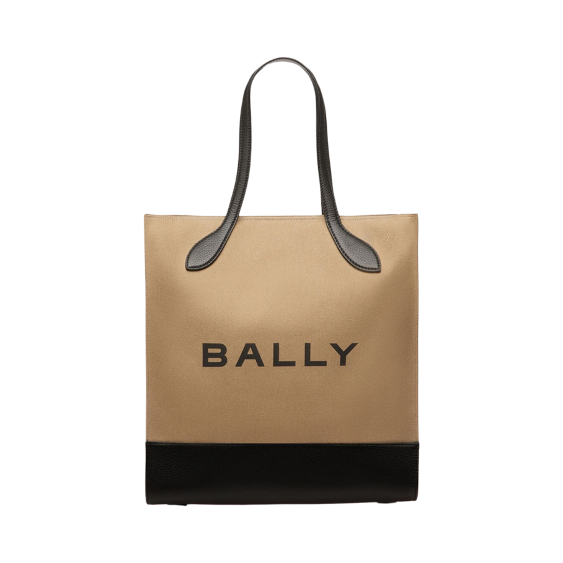 6304710 Bally Bar Fabric Tote Bag Sand Black
