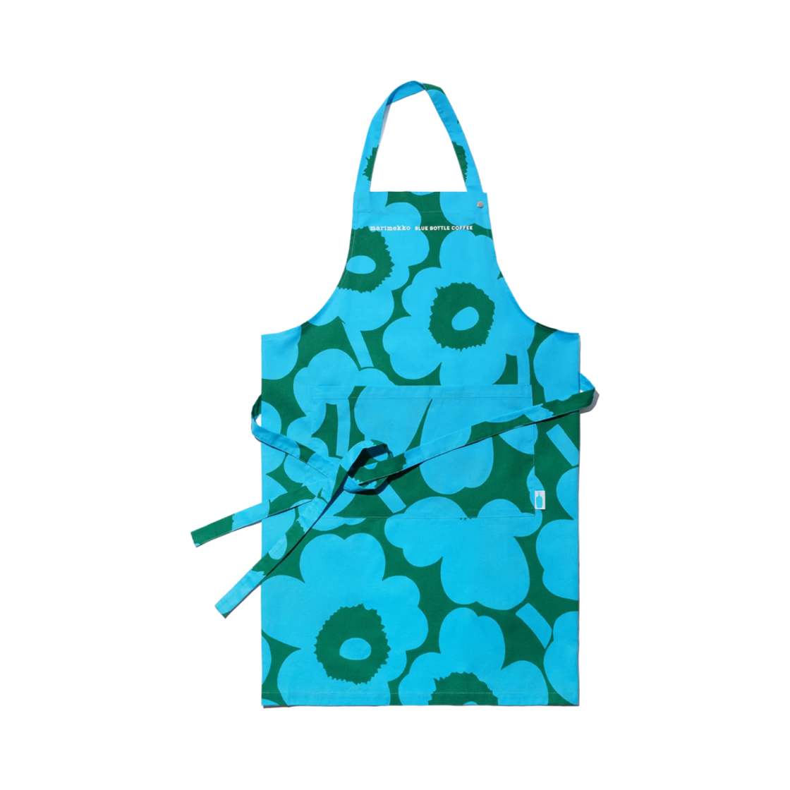 블루 보틀 x 마리메꼬 우니꼬 에이프런 블루 그린(Blue Bottle x Marimekko Unikko Apron Blue Green)