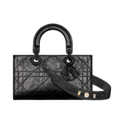 Dior Lady D-Sire My ABCDior Small Bag Macrocannage Crinkle Calf Skin Black