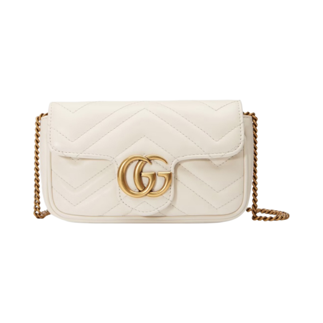 구찌 GG 마몽 마틀라세 슈퍼 미니백 화이트(Gucci GG Marmont Matelasse Super Mini Bag White)