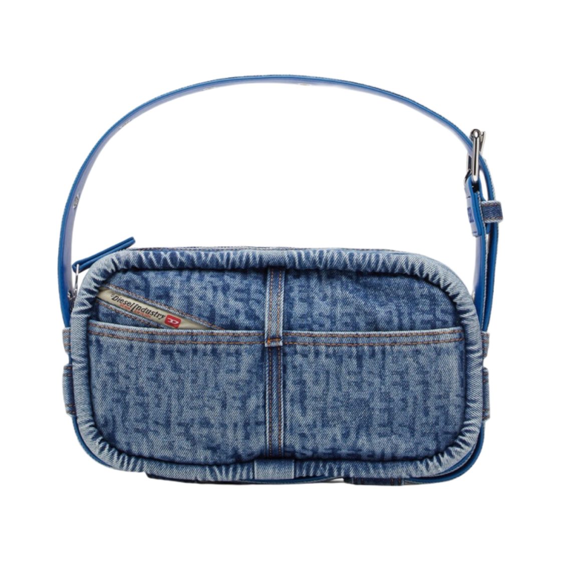 디젤 닐-M 미니백 인 모노그램 데님 블루(Diesel Nille-M Mini Bag in Monogram Denim Blue) - 1