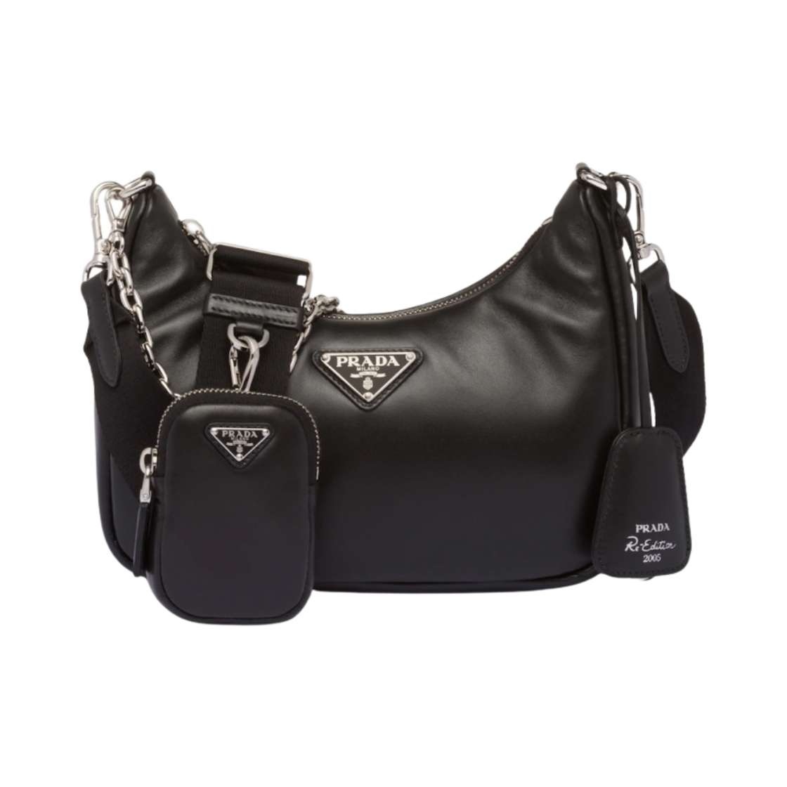 프라다 패딩 나파 레더 프라다 리에디션 2005 숄더백 블랙(Prada Padded Nappa Leather Prada Re-Edition 2005 Shoulder Bag Black)