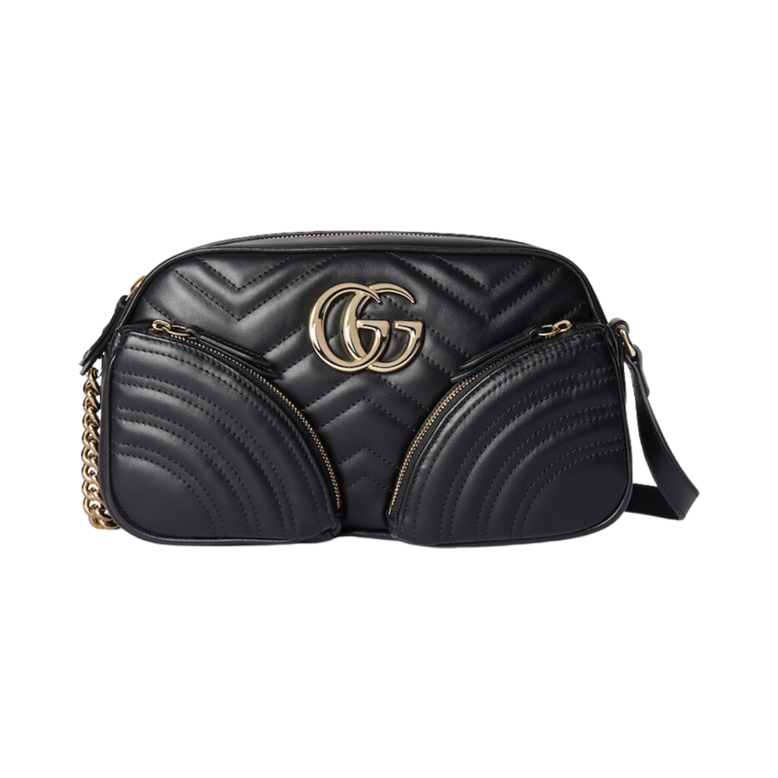 798715-AADPJ-1000 Gucci GG Marmont Small Shoulder Bag Black
