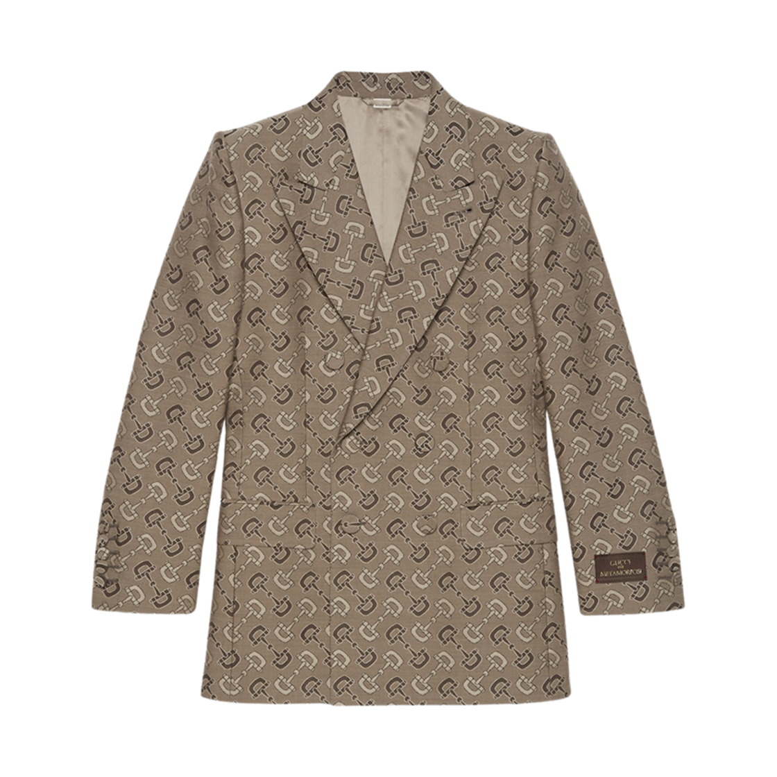 구찌 맥시 홀스빗 코튼 자켓 베이지 브라운(Gucci Maxi Horsebit Cotton Jacket Beige Brown)