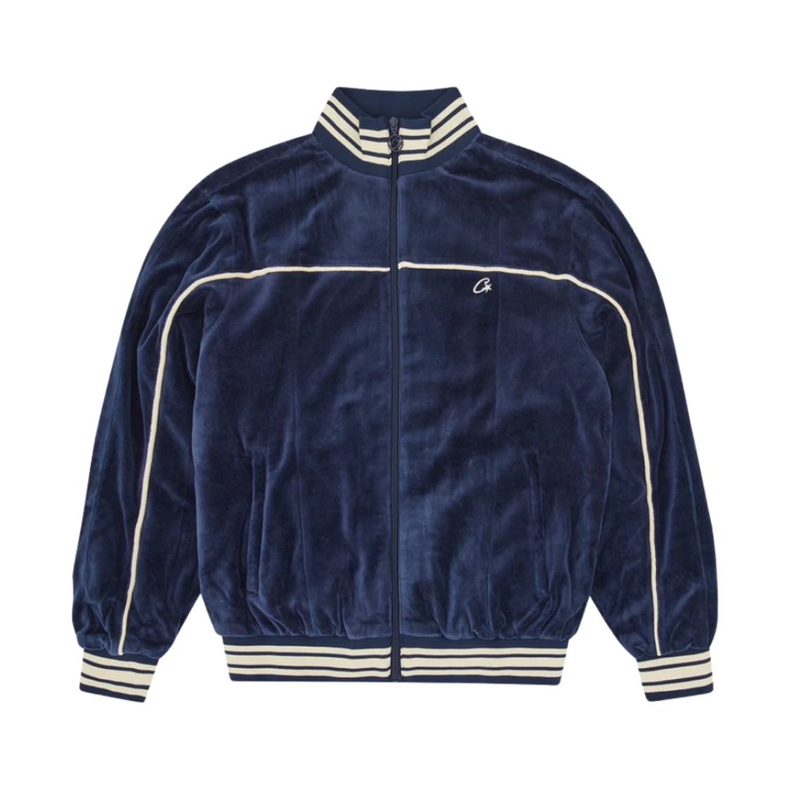 코르테이즈 VVS 업타운 벨루어 트랙 자켓 네이비(Corteiz VVS Uptown Velour Track Jacket Navy) - 1