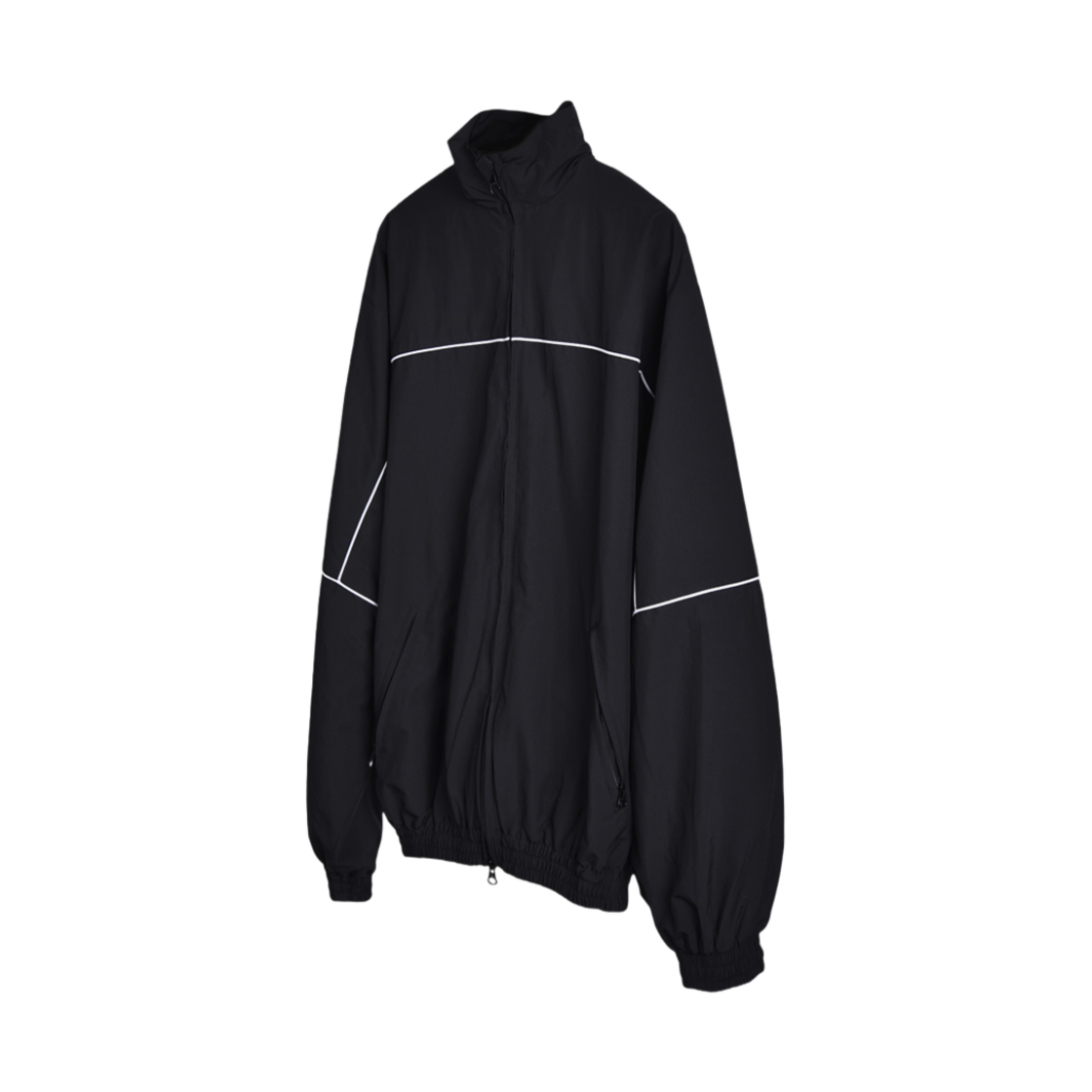 (W) 에이에이 루즈드 나일론 트랙 자켓 블랙((W) Aeae Loosed Nylon Track Jacket Black)