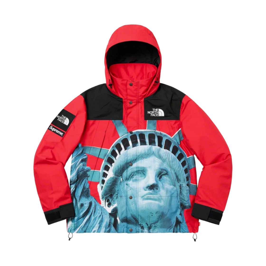 슈프림 x 노스페이스 자유의 여신상 마운틴 자켓 레드 - 19FW