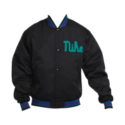 Nike Dugout Loose Satin Jacket Black Geode Teal