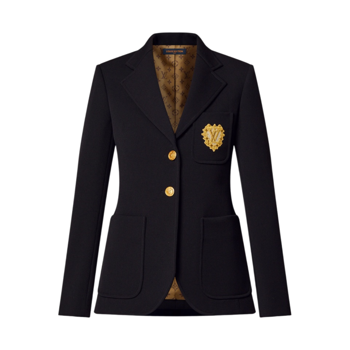 (W) 루이비통 프레피 텍스쳐 울 블레이저 블랙((W) Louis Vuitton Preppy Textured Wool Blazer Black) - 1