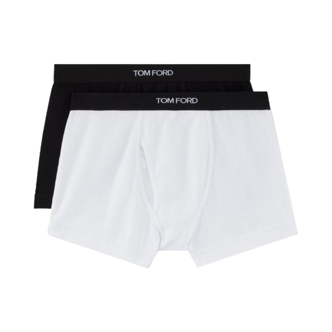 T4XC3-104-999 Tom Ford Cotton Boxer Briefs White Black (2 Pack)