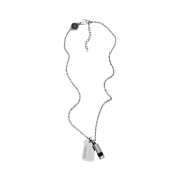 Diesel Dx1156 Stainless Steel Pendant Double Dog Tag Necklace Silver
