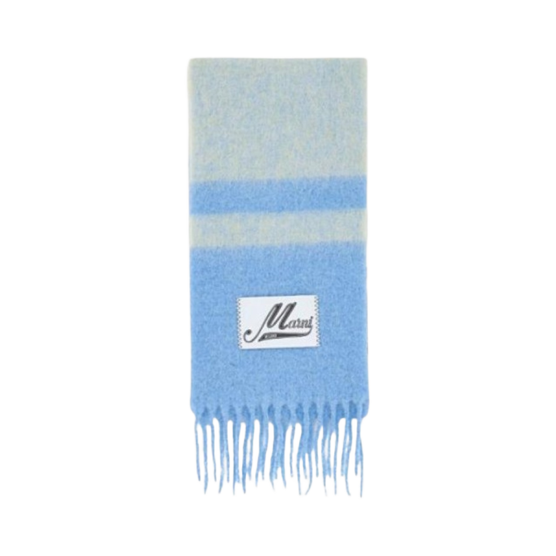 SCMC0122Y0-UAW037-STB47 Marni Striped Alpaca Mohair Scarf Blue