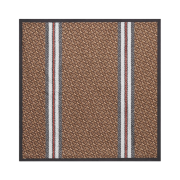 (W) Burberry Monogram Striped Square Scarf Bridle Brown