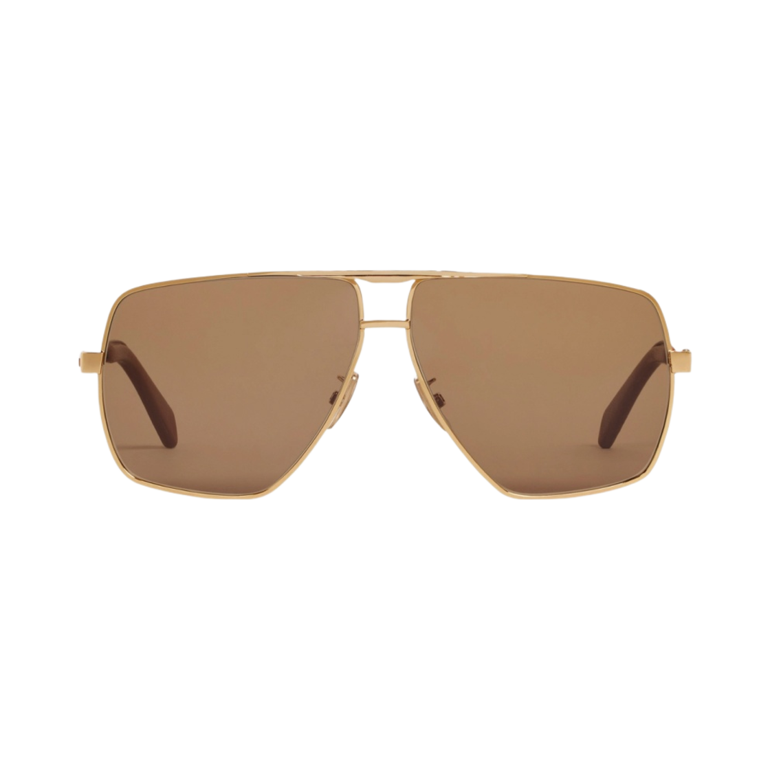 셀린느 메탈 프레임 25 레더 메탈 선글라스 골드 니코틴(Celine Metal Frame 25 Sunglasses in Metal with Leather Gold Nicotine) - 1