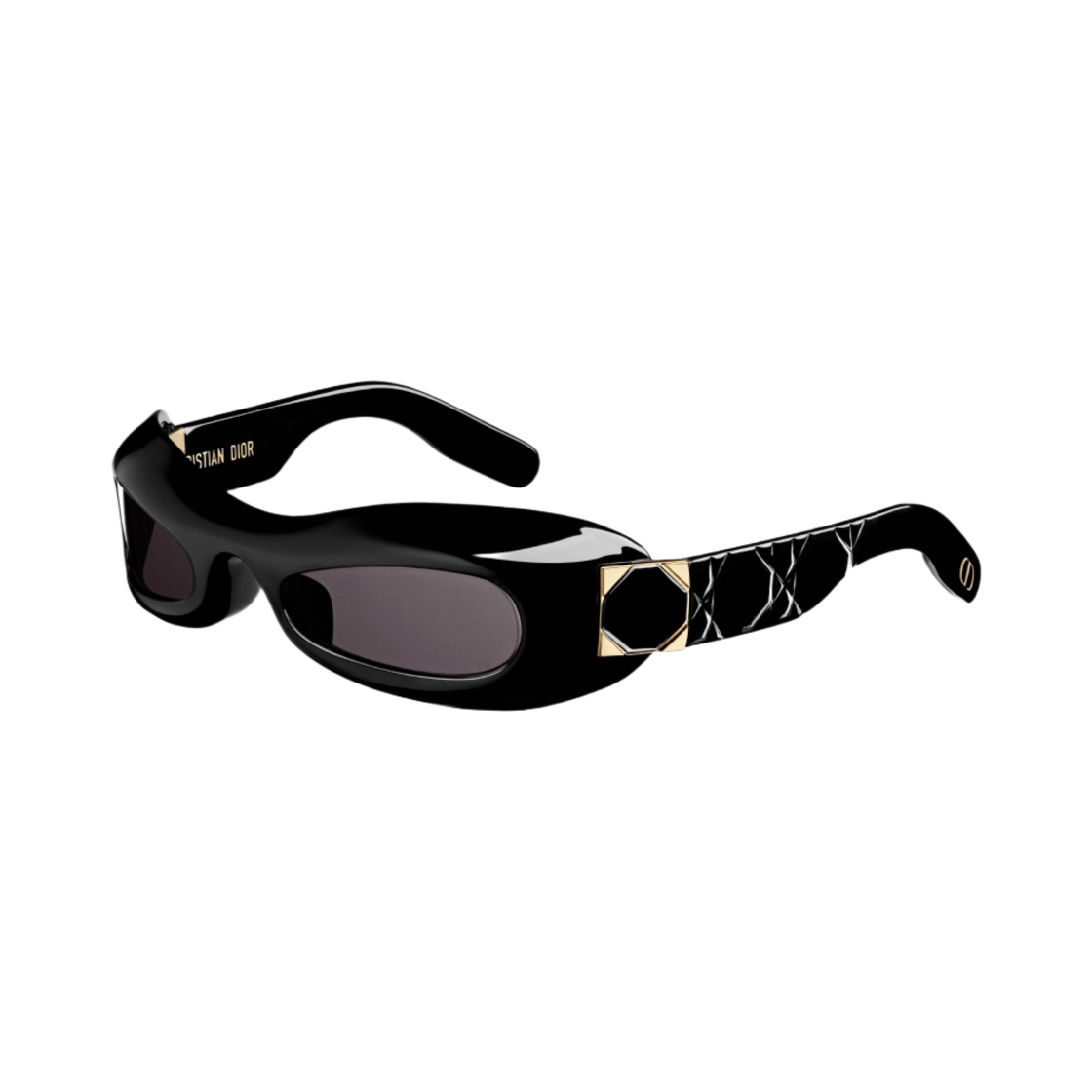(W) 디올 레이디 95.22 블랙 라운드 선글라스((W) Dior Lady 95.22 Black Rounded Sunglasses) - 1