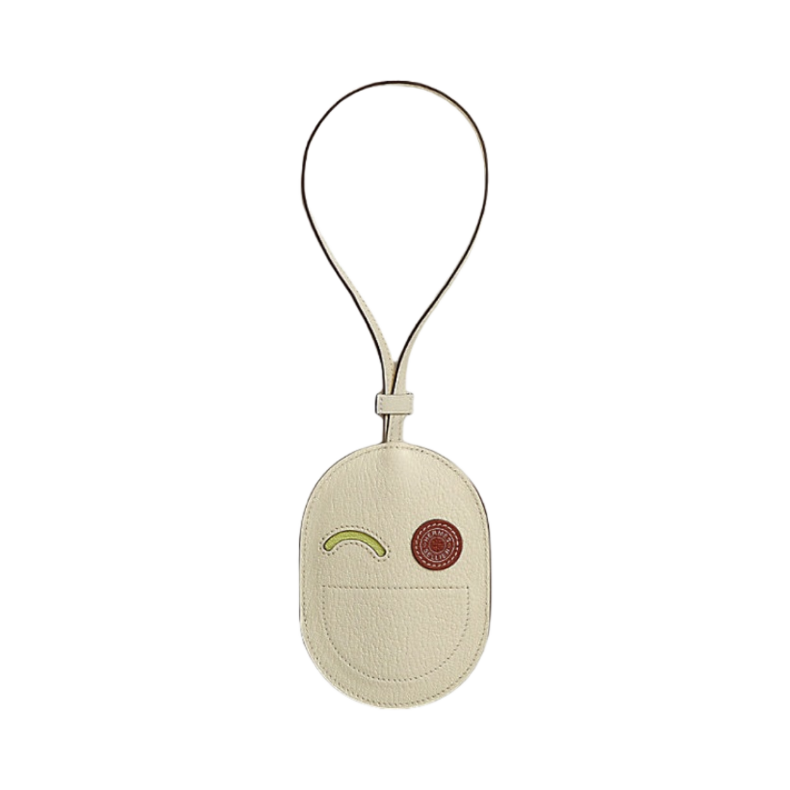 에르메스 인 더 루프 폰 투 고 윙크 키링 미조레 고트스킨 & 스테인리스 스틸 하드웨어 나타 죤 부르전 퀴브레(Hermesin The Loop Phone To Go Wink Key Ring Mysore Goatskin & Stainless Steel Nata Jaune Bourgeon Cuivre) - 1