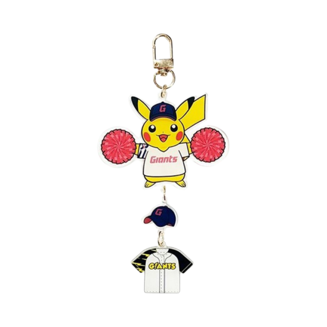 포켓몬 x 롯데 자이언츠 아크릴 키링 피카츄 응원 멀티(Pokemon x Lotte Giants Acrylic Keyring Pikachu Cheering Multi)