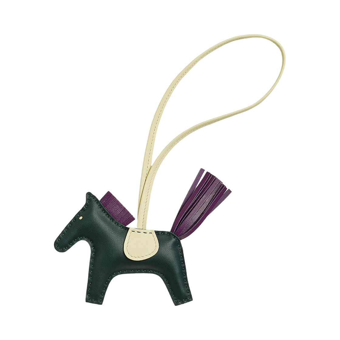 H064929CAES Hermes Rodeo PM Charm Milo & Vert Cypres Violet Jaune Milton