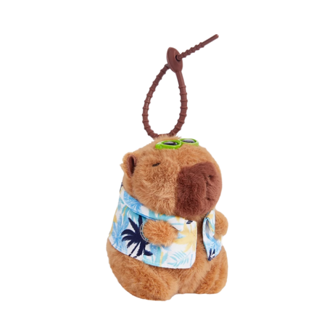 더 그린 파티 카피바라 썸머 블루 셔츠 키체인 브라운(The Green Party Capybara Summer Blue Shirt Keychain Brown)