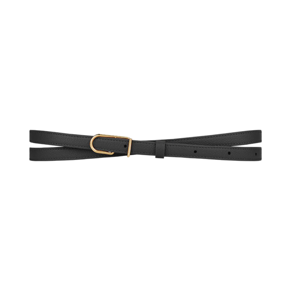 (W) 폴렌느 우미 씬 벨트 그레인 블랙((W) Polene Umi Thin Belt Grain Black)