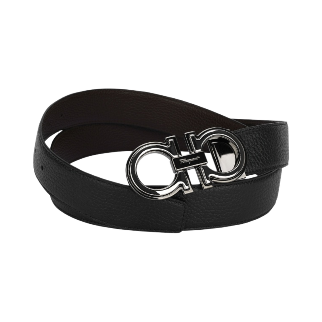 페라가모 리버시블 어드저스터블 간치니 벨트 블랙 브라운(Ferragamo Reversible and Adjustable Gancini Belt Black Brown) - 3