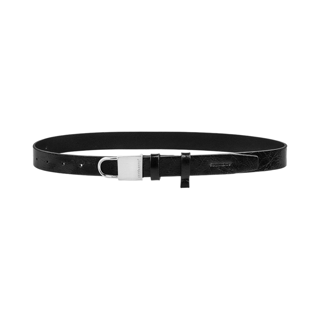 NO579S Sentiments No.579 Lock Buckle Leather Belt Silver