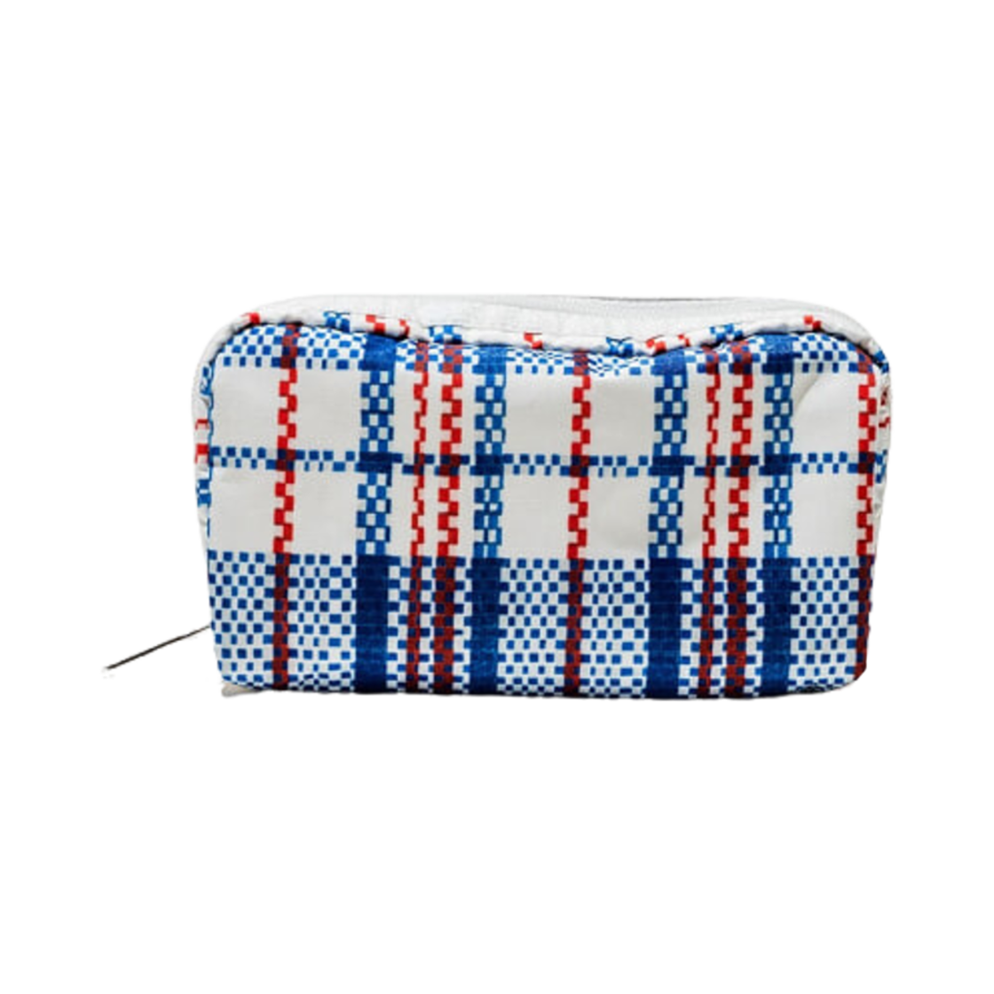 레스포색 x 빔즈 렉탱귤러 코스메틱 파우치 블루 화이트 체크(Lesportsac x Beams Rectangular Cosmetic Pouch Blue White Check)