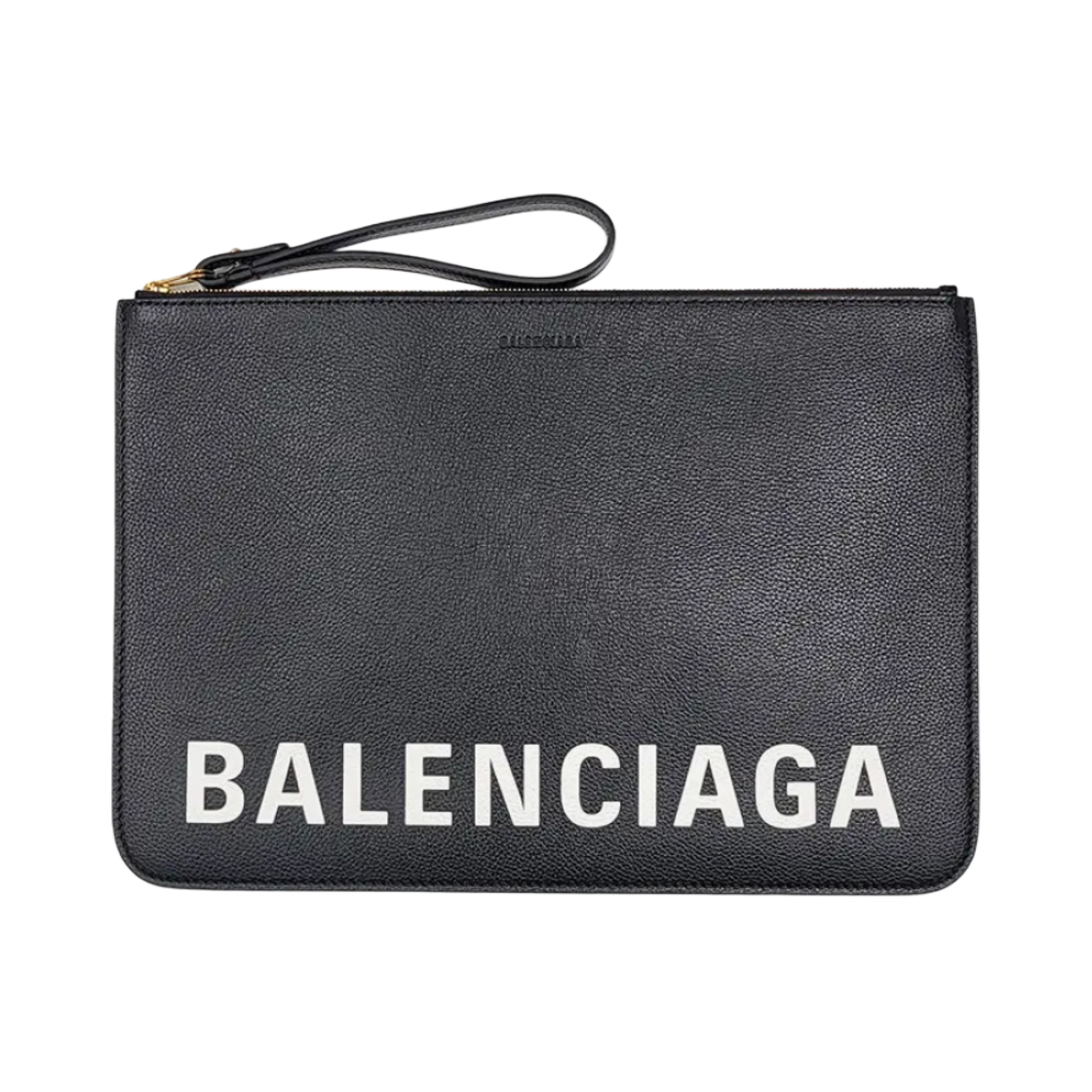 발렌시아가 그레인드 카프스킨 캐쉬 파우치 블랙 화이트