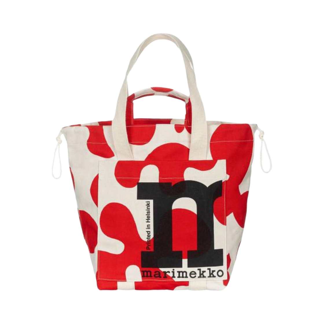091974-830 Marimekko Mono City Tote Bag Pulloposti Cotton Red