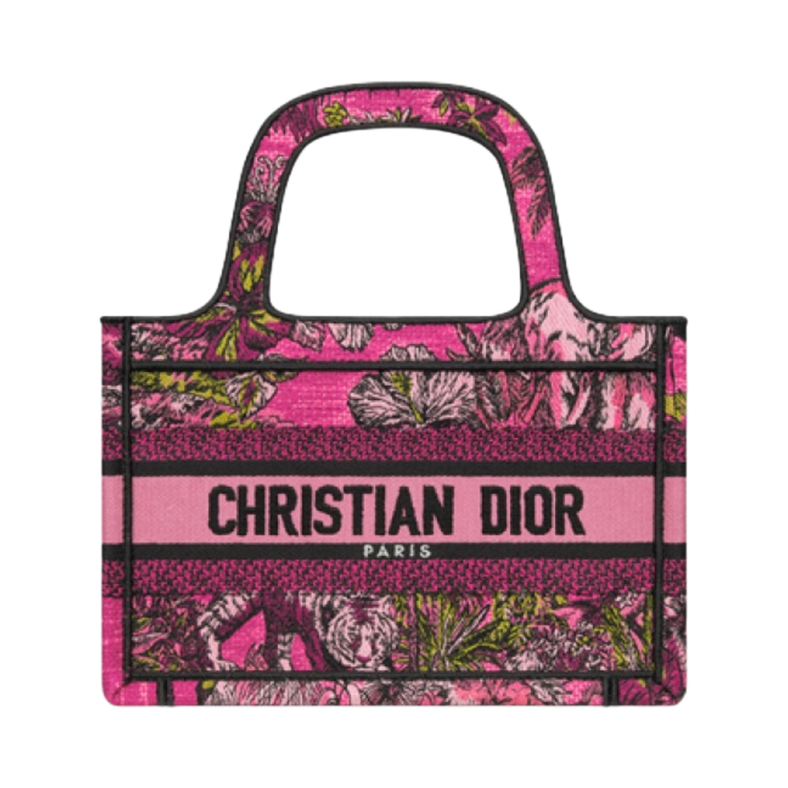 디올 미니 디올 북 토트백 푸시아 멀티컬러 트왈 드 주이 보야쥐 자수(Dior Mini Dior Book Tote Fuchsia Multicolor Toile De Jouy Voyage Embroidery) - 1