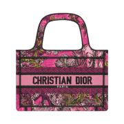 Dior Mini Dior Book Tote Fuchsia Multicolor Toile De Jouy Voyage Embroidery
