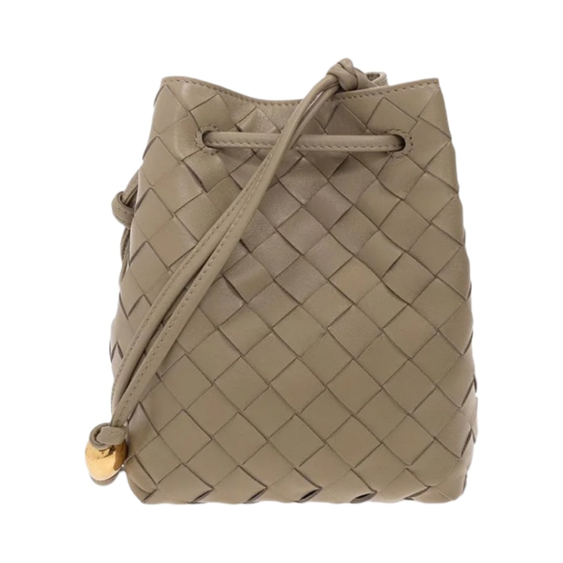 717432VCPP31520 Bottega Veneta Small Intrecciato Bucket Bag Taupe