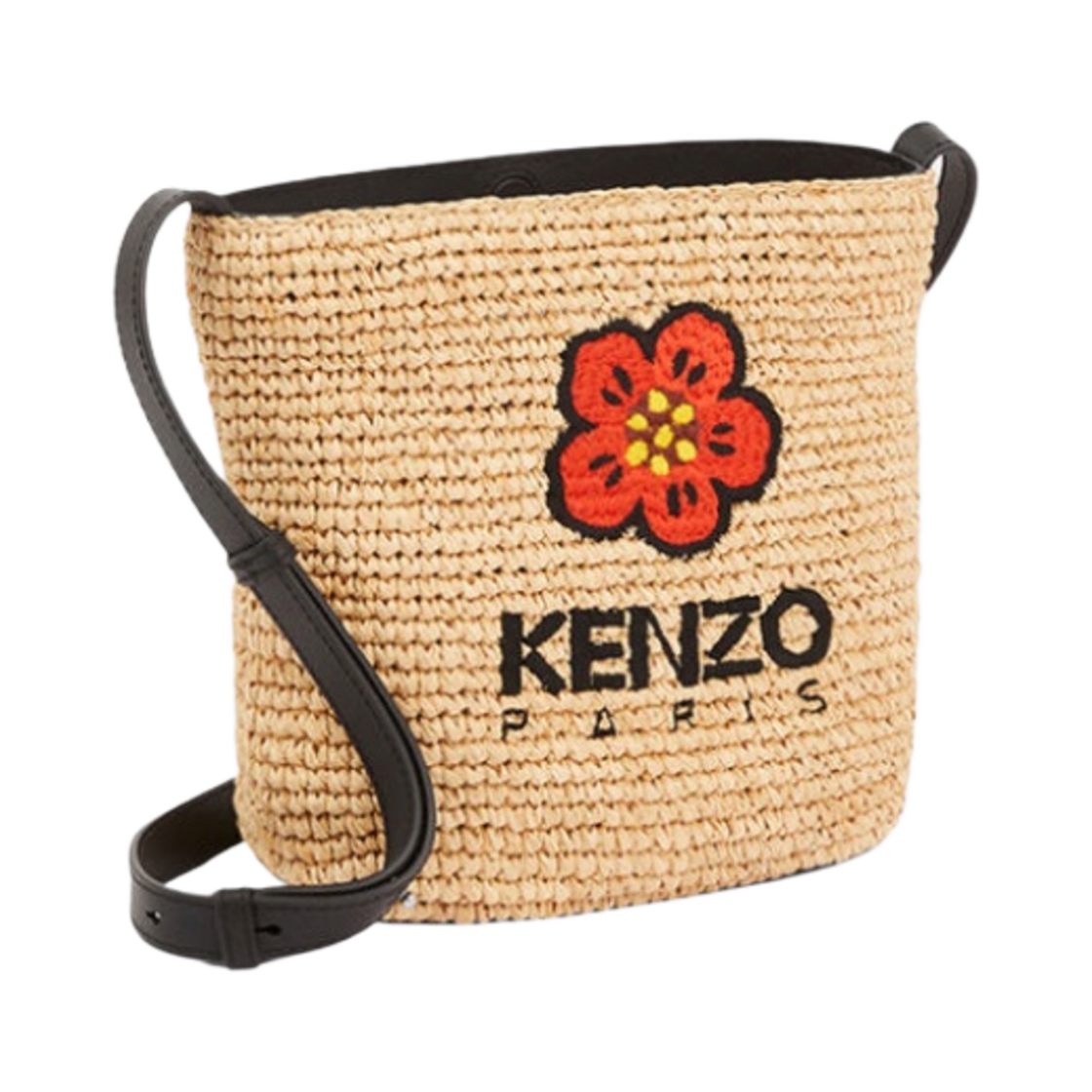 겐조 미니 라피아 보케 플라워 버킷백 블랙