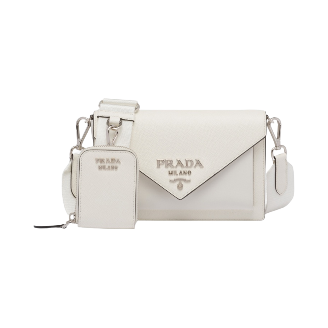 프라다 사피아노 레더 미니 엔벨로프백 화이트(Prada Saffiano Leather Mini Envelope Bag White) - 1