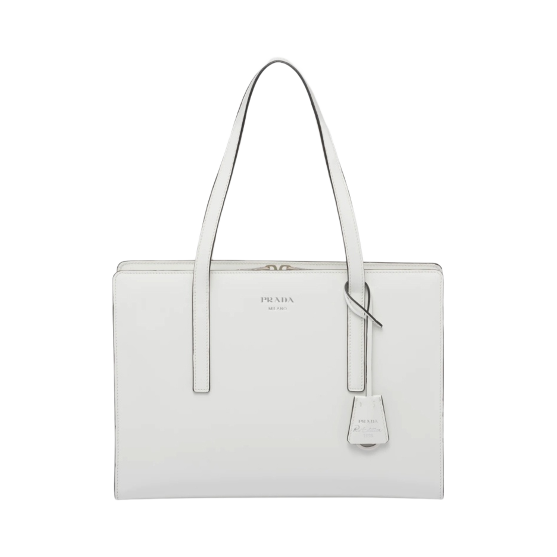 프라다 리에디션 1995 브러쉬드 레더 미디움 핸드백 화이트(Prada Re-Edition 1995 Brushed Leather Medium Handbag White)