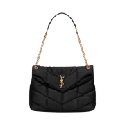 Saint Laurent Puffer Medium Chain Bag In Quilted Lambskin Black