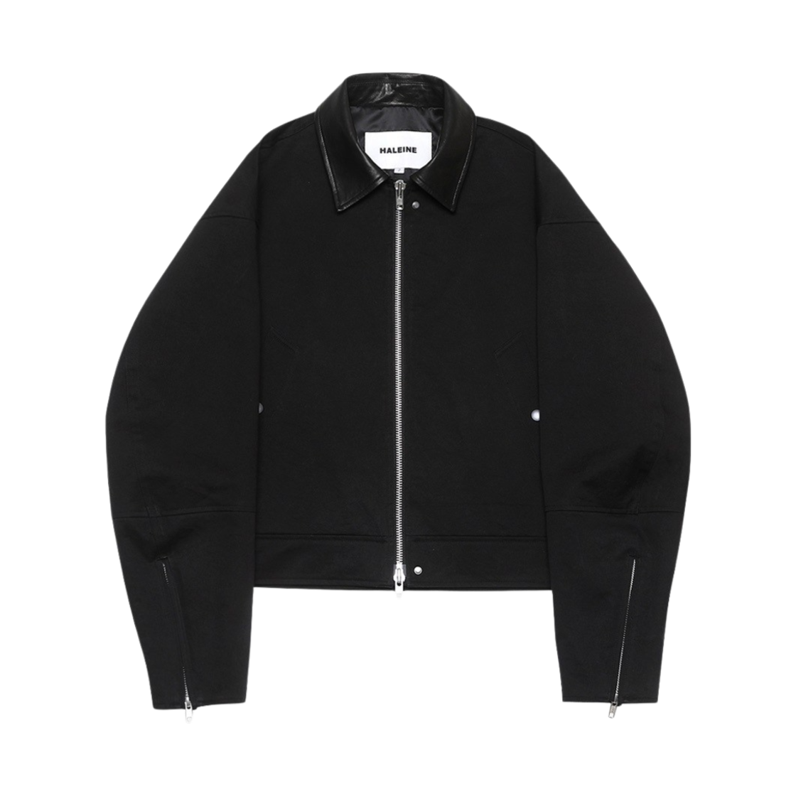 알렌느 3 스티치 워크 크롭 자켓 블랙