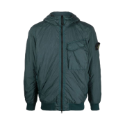 Stone Island 40723 Crinkle Reps Hooded Down Jacket Petrol Green - 22FW