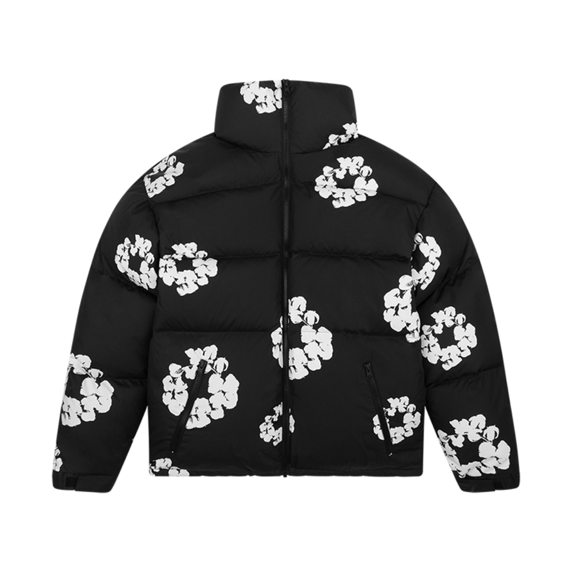 데님 티어스 코튼 리쓰 퍼퍼 자켓 블랙(Denim Tears Cotton Wreath Puffer Jacket Black)