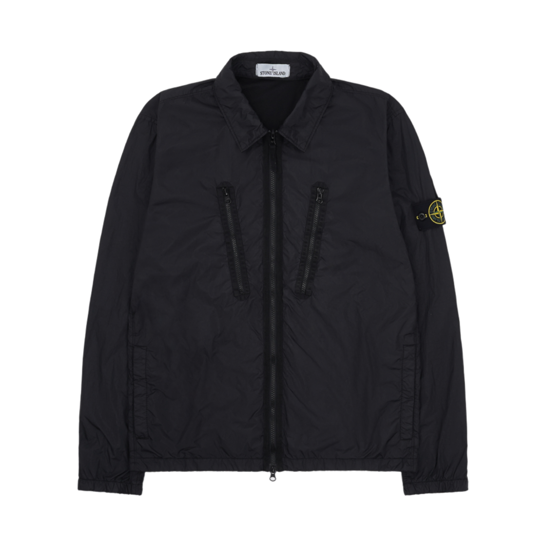 스톤 아일랜드 10523 가먼트 다이드 크링클랩스 오버셔츠 블랙 - 21FW(Stone Island 10523 Garment Dyed Crinkle Reps Overshirt Black - 21FW)