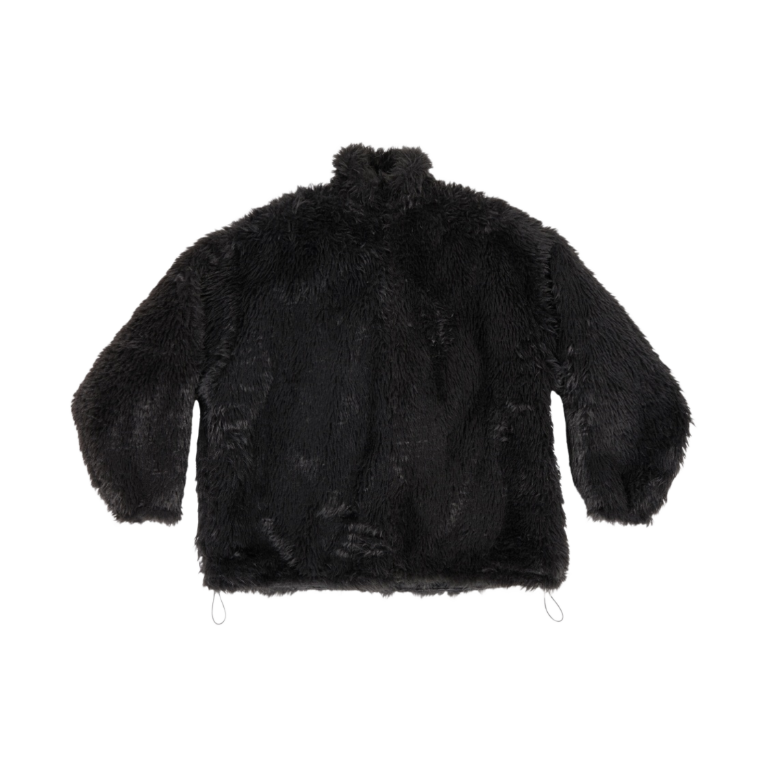 (W) 발렌시아가 페이크 퍼 집업 엑스트라 라지 핏 자켓 블랙((W) Balenciaga Zip-Up Extra Large Fit Jacket in Fake Fur Black) - 1